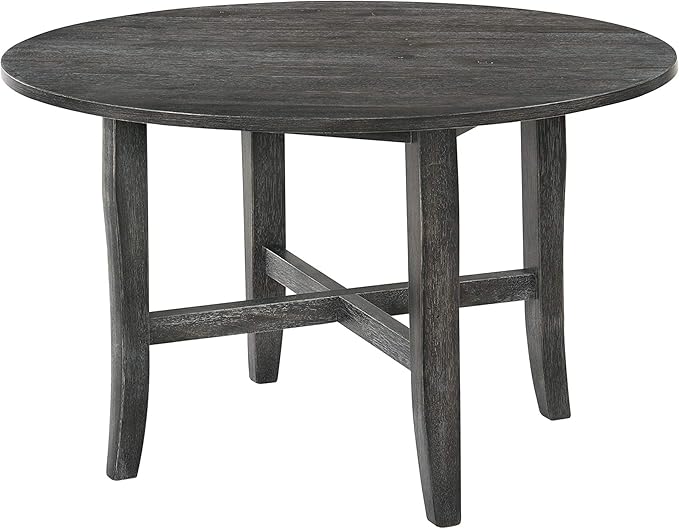 NicBex Dining Table Contemporary Kitchen Table Farmhouse Rustic Solid Wood Dining Table, Rustic Gray for Small Place Round Dining Table, Easy Assembly, Gray - LeafyLoom