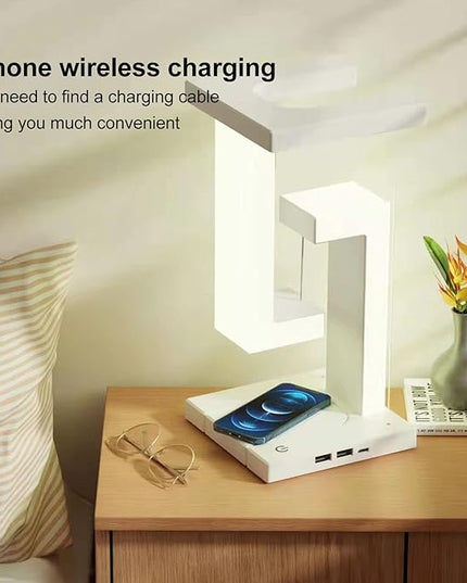 Hilitand Unique Modern Magnetic Levitating Lamp 3 Gears Touching Switch Charging Decorative LED Night Light - LeafyLoom