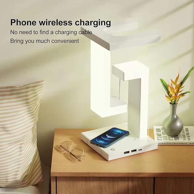 Hilitand Unique Modern Magnetic Levitating Lamp 3 Gears Touching Switch Charging Decorative LED Night Light - LeafyLoom