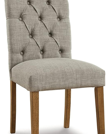 Signature Design by Ashley Harvina French Country Tufted Upholstered Dining Chair, 2 Count, Light Gray - LeafyLoom