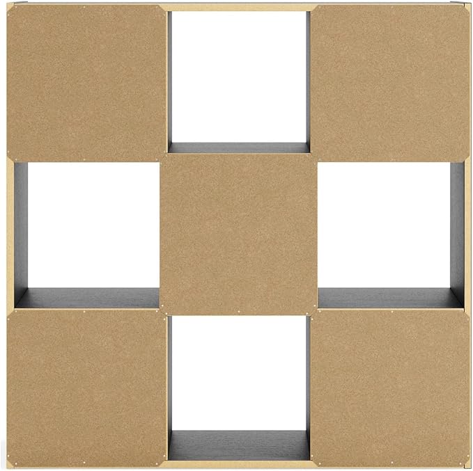 Signature Design by Ashley Langdrew Contemporary 9 Cube Storage Organizer or Bookcase, Black - LeafyLoom