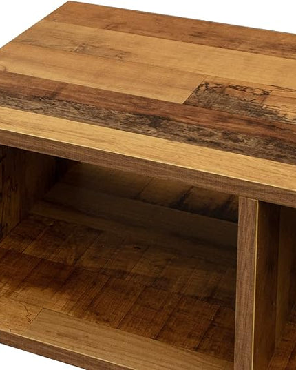NicBex TV Stand for 50 Inch Double L-Shaped Oak TV Stand Storage Console Table for Living Room,Bedroom,41.34 Inch,Oak - LeafyLoom