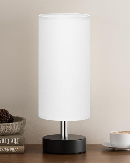 Small Table Lamp for Bedroom - Bedside Lamps for Night Stands, Minimalist Nightstand Light Lamp, Desk Lamps for Reading Room, Kids Room, Living Room, Office, Dorm - LeafyLoom