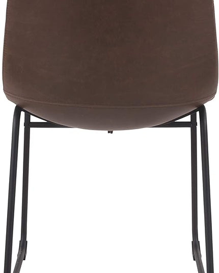 Signature Design by Ashley Mid Century Centiar 18.75" Dining Bucket Chair, 2 Count, Black and Brown - LeafyLoom