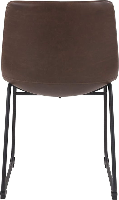Signature Design by Ashley Mid Century Centiar 18.75" Dining Bucket Chair, 2 Count, Black and Brown - LeafyLoom