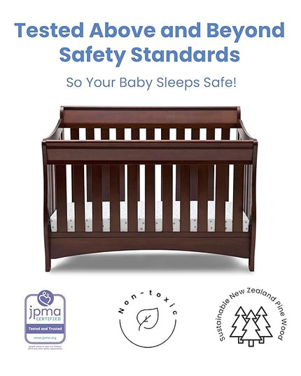 Delta Children Bentley S Series 4-in-1 Convertible Baby Crib, Chocolate - LeafyLoom