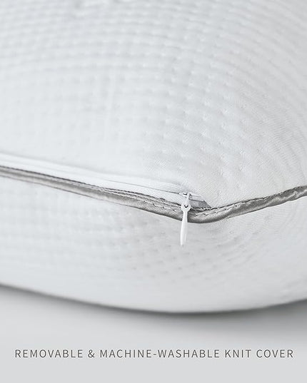 Saatva Cloud Memory Foam Pillow - Contouring & Lofty Pillow - Shredded Gel-Infused Memory Foam Fill - Perfect for Any Sleep Position - King (34"x16") 1 Pack - LeafyLoom