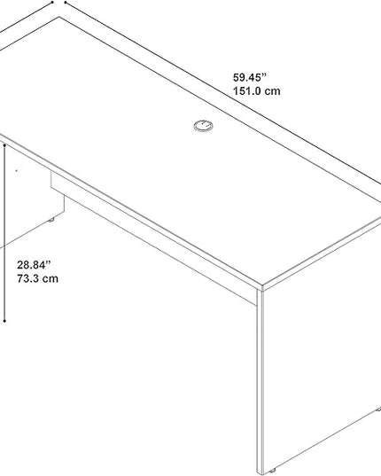 Bush Business Furniture Series C Credenza Desk, Computer Table for Home or Professional Office, 60W x 24D, Hansen Cherry - LeafyLoom