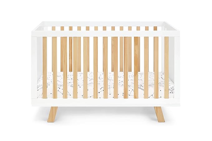 Suite Bebe Livia Convertible Crib in White & Natural - LeafyLoom