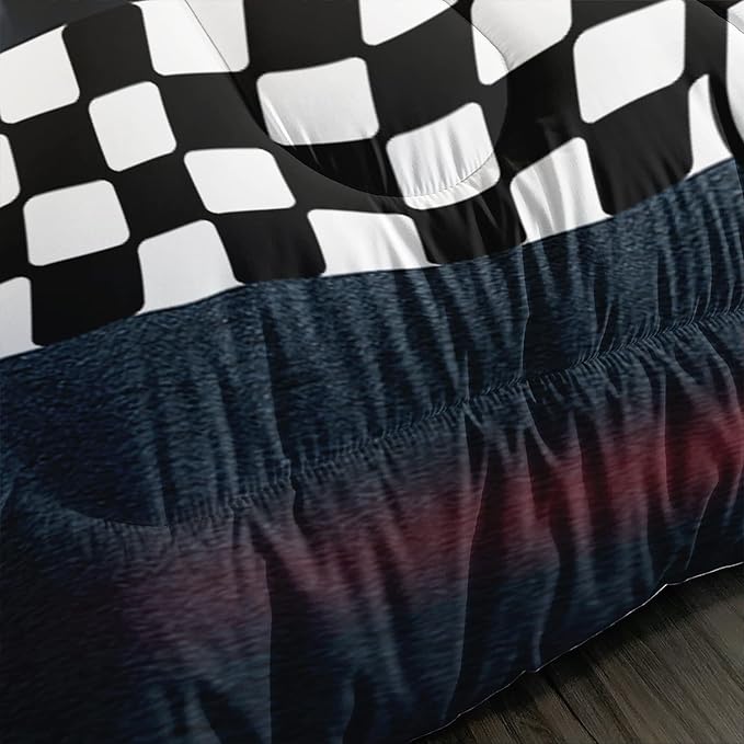 Axolotl Race Car Comforter Set Queen Size,Extreme Sports Bedding Set for Boys Teens Kids Girls Room Decor,Cool Speed Luxury Car Quilt Bed Set with 1 Comforter 2 Pillowcases Car Racing Gifts - LeafyLoom