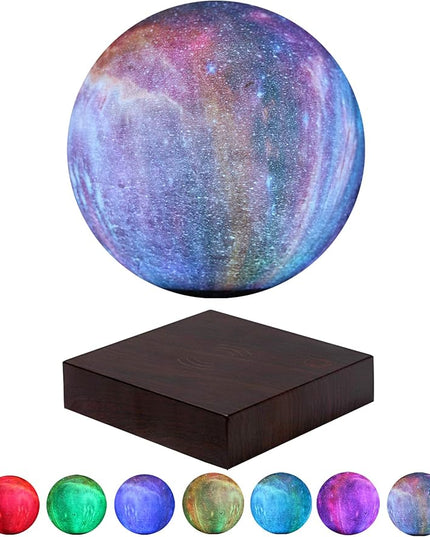 VGAzer Levitating Moon Lamp Floating and Spinning in Air Freely with Gradually Changing LED Lights Between 7 Colors,Decorative Light for Kids Lover Friends (Square Base) - LeafyLoom