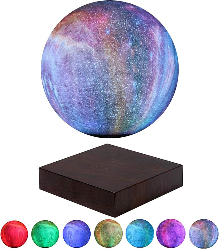 VGAzer Levitating Moon Lamp Floating and Spinning in Air Freely with Gradually Changing LED Lights Between 7 Colors,Decorative Light for Kids Lover Friends (Square Base) - LeafyLoom