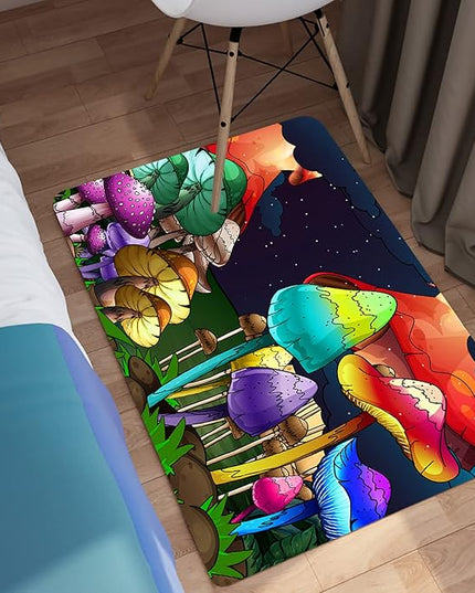 Mushroom Rugs for Bedroom Small Fantasy Mushroom Prints Rugs for Bedroom Mushroom Area Rugs for Girls Bedroom for Home Dining Living Room Rugs, 2'×3' - LeafyLoom