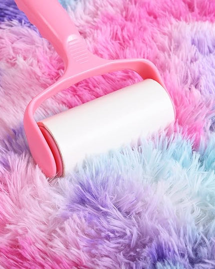 AROGAN Soft Rainbow Area Rugs for Girls Room 2x4 Feet, Fluffy Girls Bedroom Rugs, Princess Rug, Cute Colorful Carpet for Kids Teens Nursery Toddler (Hot Pink) - LeafyLoom