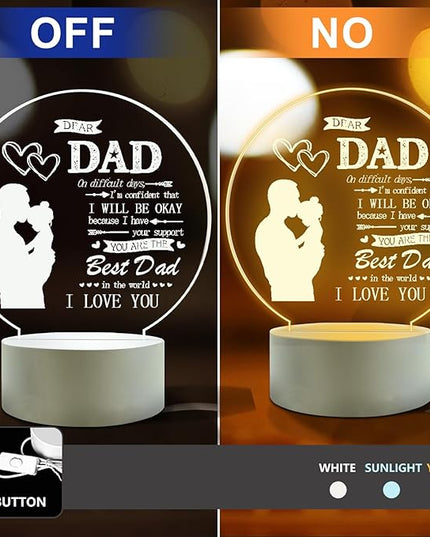 I Love My Dad-Best Dad Birthday Gifts from Daughter Son-Dad Birthday Gifts Night Light-Room Decoration Dad's Gifts. - LeafyLoom