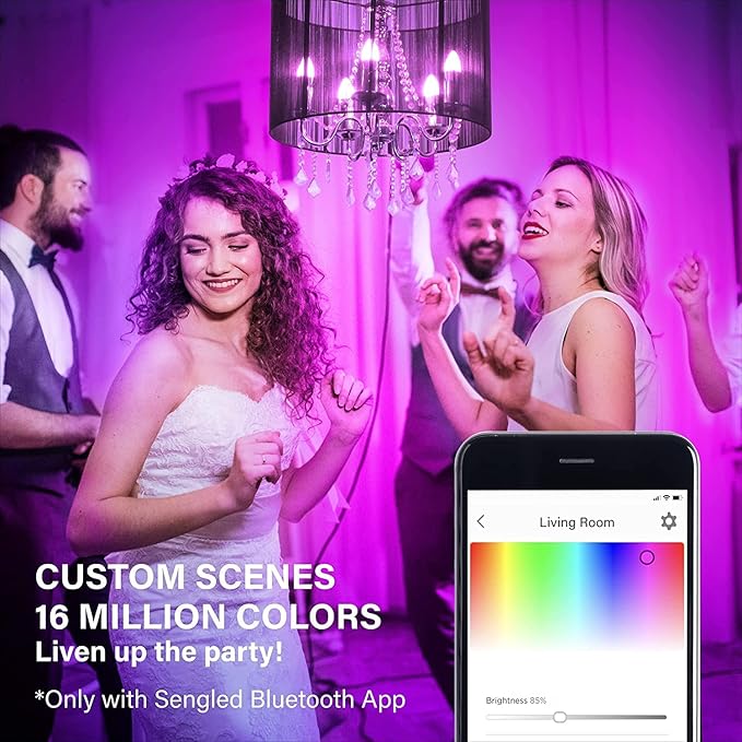 Sengled Alexa Light Bulb, E12 Smart Bulb, S1 Auto Pairing with Alexa Devices, Candelabra Light Bulbs, Smart Chandelier Light Bulbs that Work with Alexa, 45W Equivalent, Multicolor Dimmable, 2-Pack Sengled