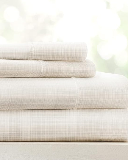 Linen Market 3 Piece Twin Bedding Sheet Set (Ray Thatch) - Sleep Better Than Ever with These Ultra-Soft & Cooling Bed Sheets for Your Twin Size Bed - Deep Pocket Fits 16" Mattress - LeafyLoom