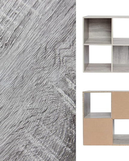 PACHIRA E-Commerce Wooden Storage Cubes Bookcase, Unit Shelf, Closet Cabinet, Organizer Rack in Living Room, Bedroom, Study, 4 Cube, OAK GREY - LeafyLoom