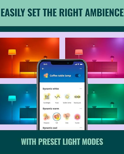 WiZ 65W BR30 Color LED Smart Bulb - Pack of 4 - E26- Indoor - Connects to Your Existing Wi-Fi - Control with Voice or App + Activate with Motion - Matter Compatible WiZConnectedLighting