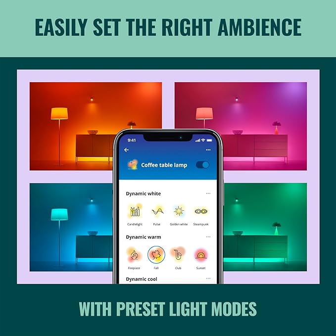 WiZ 65W BR30 Color LED Smart Bulb - Pack of 6 - E26- Indoor - Connects to Your Existing Wi-Fi - Control with Voice or App + Activate with Motion - Matter Compatible WiZConnectedLighting