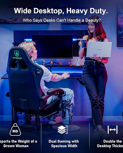 GTRACING GTP210-RGB Gaming desk, 55 inch, RGB - LeafyLoom