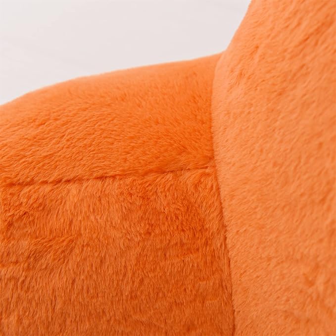 A Nice Night Faux Fur Reading Pillow Bed Wedge Large Adult Children Backrest with Arms Back Support for Sitting Up in Bed/Couch for Bedrest, Orange - LeafyLoom