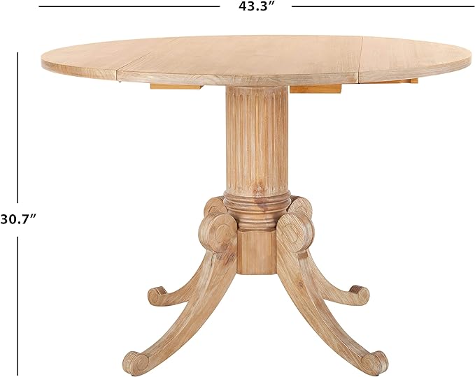 Safavieh Home Forest Traditional Rustic Natural Drop Leaf Dining Table - LeafyLoom