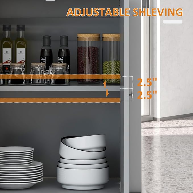 HOMCOM Rolling Kitchen Island Cart, Portable Serving Trolley Table with Drawer, Adjustable Shelf and 2 Towel Racks, Grey - LeafyLoom