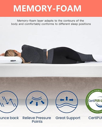 FDW 5 Inch Gel Memory Foam Mattress Medium-Firm Mattress for Pressure Relief & Cooler Sleep Mattress for Kid Adults CertiPUR-US Certified Mattress in a Box, Full - LeafyLoom
