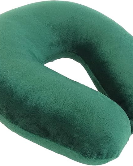 Adult Cozy Soft Microfiber Neck Pillow, Compact, Perfect for Plane or Car Travel, Hunter Green - LeafyLoom