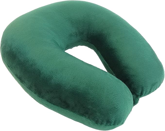 Adult Cozy Soft Microfiber Neck Pillow, Compact, Perfect for Plane or Car Travel, Hunter Green - LeafyLoom