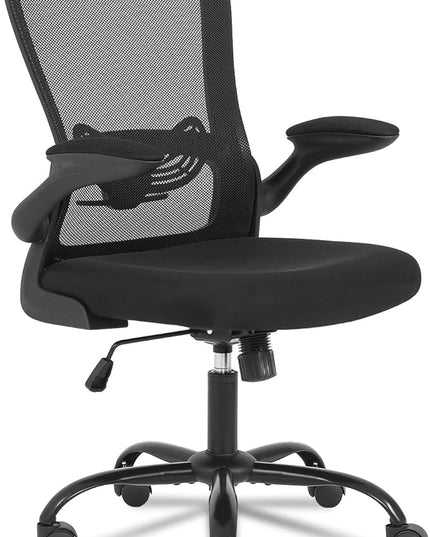 Office Chair Computer Chair with Flip Up Armrests Breathable Mesh Chair Lumbar Support Comfort Swivel Home Office Ergonomic Desk Chair Gaming Chair for Adults and Teens - LeafyLoom