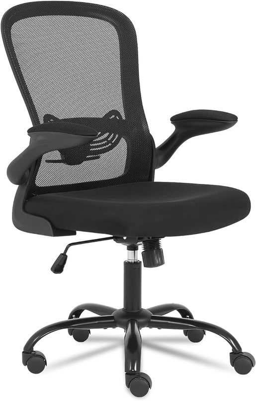 Office Chair Computer Chair with Flip Up Armrests Breathable Mesh Chair Lumbar Support Comfort Swivel Home Office Ergonomic Desk Chair Gaming Chair for Adults and Teens - LeafyLoom