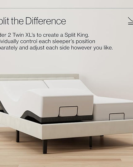 Nectar Twin XL Adjustable Base & 14” Premier Copper Mattress - Head & Foot Incline - Medium Firm Gel Memory Foam - Triple Action Cooling - Massage - 365-Night Mattress Trial & Forever Warranty - LeafyLoom