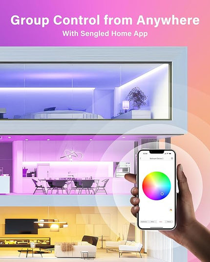 Sengled G2 Wi-Fi Bluetooth Smart Light Bulbs, Smart Bulbs That Work with Alexa & Google Assistant, Color Changing LED Light Bulbs 2000-6500K Dimmable, No Hub Required, 60W Equiv. 800LM CRI>90, 4 Pack Sengled