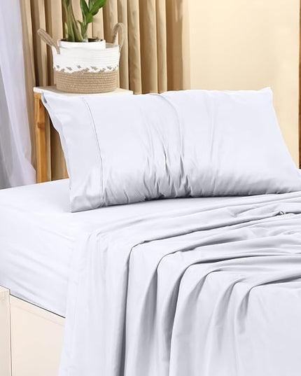 Utopia Bedding Twin Bed Sheets Set - 3 Piece Bedding - Brushed Microfiber - Shrinkage and Fade Resistant - Easy Care (Twin, White) - LeafyLoom