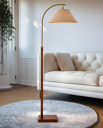 63" Gold Floor Lamp for Living Rooms Tall Arc Standing Lamps for Bedrooms Tall Lamps with Foot Switch for Bedroom - LeafyLoom