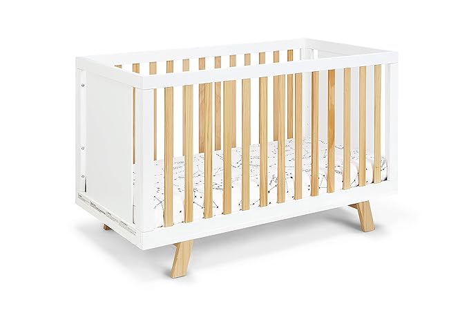 Suite Bebe Livia Convertible Crib in White & Natural - LeafyLoom