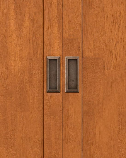 SIMPLIHOME Draper SOLID HARDWOOD Mid Century Modern 32 inch Wide Bar Cabinet in Teak Brown for The Living room, dining room and kitchen - LeafyLoom