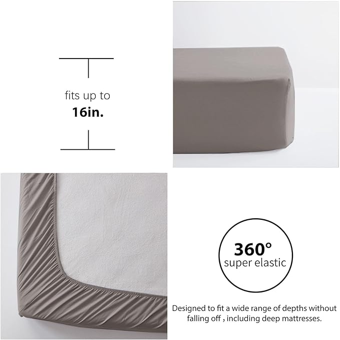 Anluoer Full Comforter Set 7 Piece, Grey Bed in a Bag with Sheets, All Season Ruffle Shabby Chic Bedding Sets with 1 Comforter, 2 Pillow Shams, 2 Pillowcases, 1 Flat Sheet, 1 Fitted Sheet - LeafyLoom
