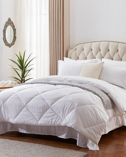 NexHome White King Size Comforter Sets Bed in a Bag 7-Pieces Soft All Season Bedding Sets with Comforter, Pillow Shams, Flat Sheet, Fitted Sheet and Pillowcases - LeafyLoom