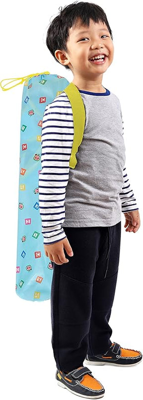 Idea Nuova Kids Indoor-Outdoor Folding Camp Chair with Carry Case, Cocomelon - LeafyLoom
