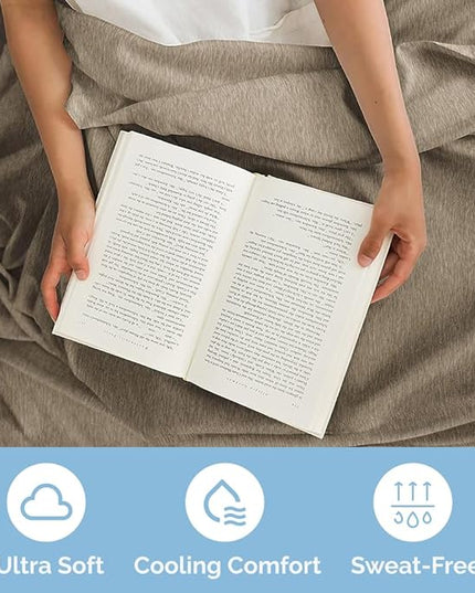 Split King Size 5 Piece Sheet Set - Comfy Breathable & Cooling Sheets - Hotel Luxury Bed Sheets for Women, Men, Kids & Teens - Deep Pockets, Soft & Wrinkle Free Sheets - Heathered Beige Bed Sheets - LeafyLoom