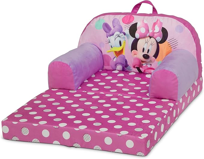 Delta Children Cozee Buddy Flip-Out Kids Chair, Minnie Mouse - LeafyLoom