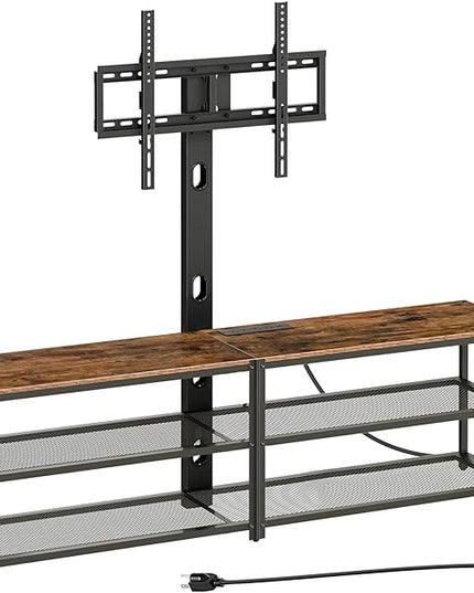 TV Stand with Mount and 4 Power Outlets 70.9", Entertainment Center Media Console, Swivel TV Stand Mount up to 80 inch TVs, Height Adjustable, Metal Frame for Living Room, Bedroom TVHR358E01 - LeafyLoom