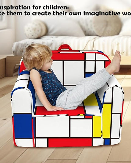 Cuddly Toddler Chair, Kids Snuggly-Soft armchair,Kids Sofa Chair with Washable and Removable Cover,Toddler Foam Chair with Friendly Carrying Handle, Reading Couch for Boys and Girls - LeafyLoom