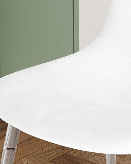 NicBex Haerin-SD-00341-LWJ Dining Chairs, 17.7"x19.7"x34.3", White and Silver - LeafyLoom