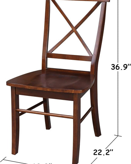 International Concepts X-Back Chair, Espresso - LeafyLoom