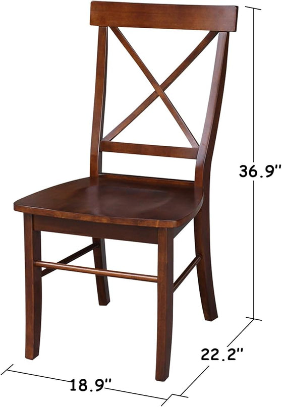 International Concepts X-Back Chair, Espresso - LeafyLoom