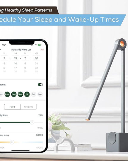 LINKSTYLE Ligoe Smart Desk Lamp for Home Office, Minimalist Premium Design LED Desk Lights for Reading, Table Lamp for Bedroom Bedside Night Stand, APP Controls, Adjustable Settings, Eye Protection - LeafyLoom